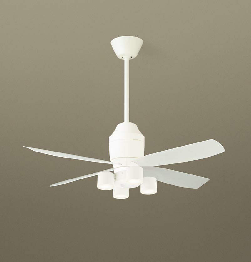 パナソニック シーリングファン 天井吊下型 直付ボルト取付専用 DCモータータイプ 電球色 60形電球4灯器具相当(ランプ付) 風量4段切替 リモコン付 XS7...