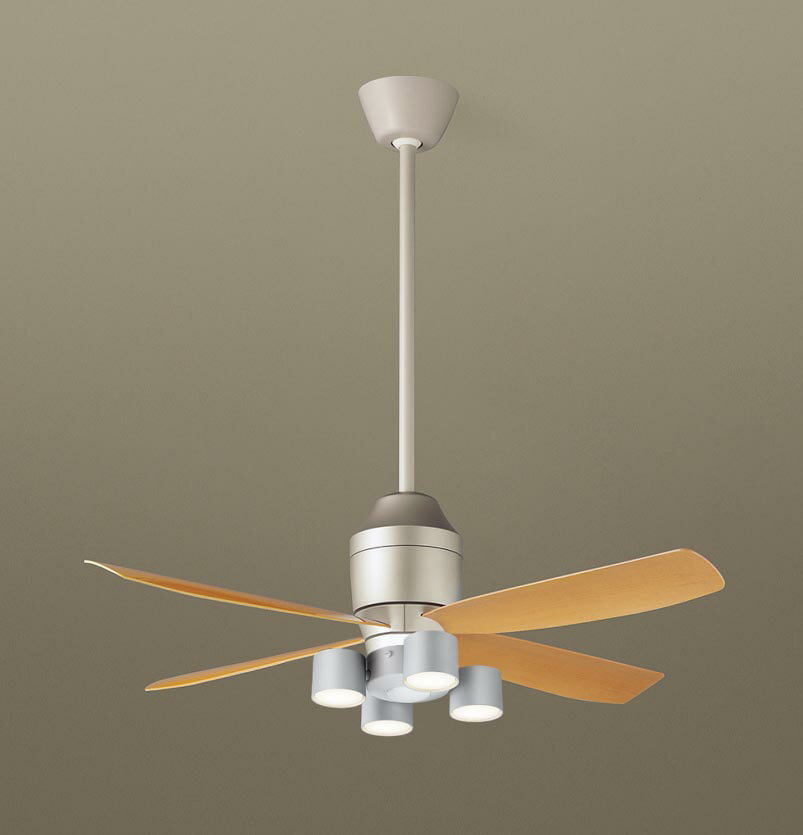 パナソニック シーリングファン 天井吊下型 直付ボルト取付専用 DCモータータイプ 電球色 60形電球4灯器具相当(ランプ付) 風量4段切替 リモコン付 XS7...