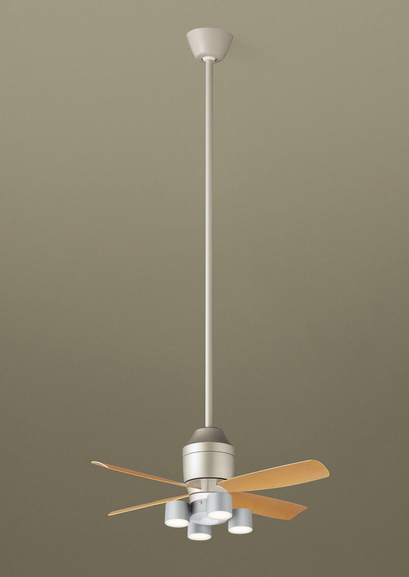 パナソニック シーリングファン 天井吊下型 直付ボルト取付専用 DCモータータイプ 電球色 60形電球4灯器具相当(ランプ付) 風量4段切替 リモコン付 XS7...