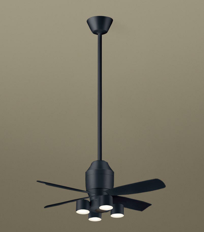 パナソニック シーリングファン 天井吊下型 直付ボルト取付専用 DCモータータイプ 電球色 60形電球4灯器具相当(ランプ付) 風量4段切替 リモコン付 XS7...