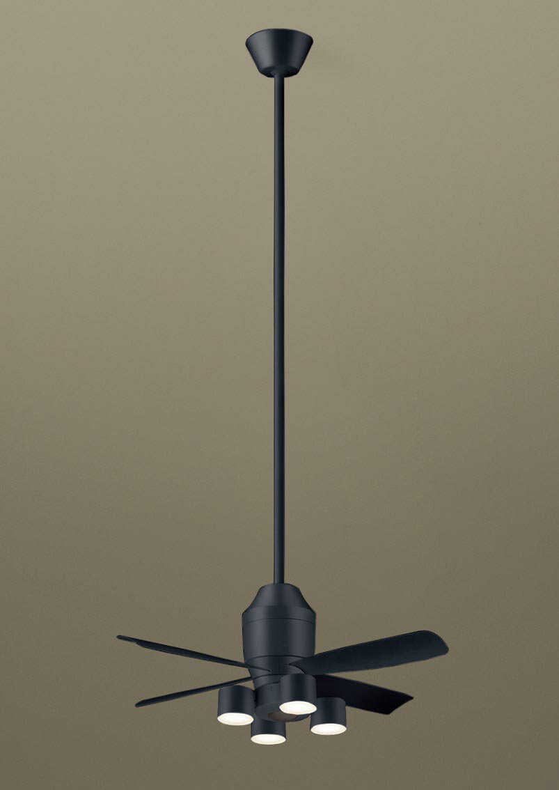 パナソニック シーリングファン 天井吊下型 直付ボルト取付専用 DCモータータイプ 電球色 60形電球4灯器具相当(ランプ付) 風量4段切替 リモコン付 XS7...