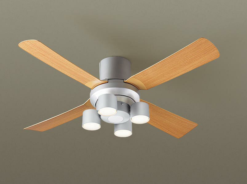 パナソニック シーリングファン 天井直付型 ローゼット取付(簡易取付) ACモータータイプ 電球色 60形電球4灯器具相当(ランプ付) 風量4段切替 リモコン付...