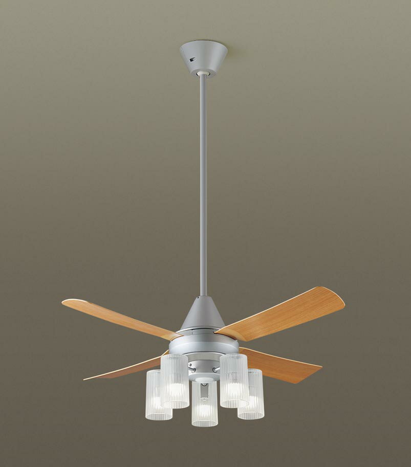 パナソニック シーリングファン 天井吊下型 直付ボルト取付専用 ACモータータイプ 〜10畳 電球色 60形電球5灯器具相当(ランプ付) 風量4段切替 リモコン...