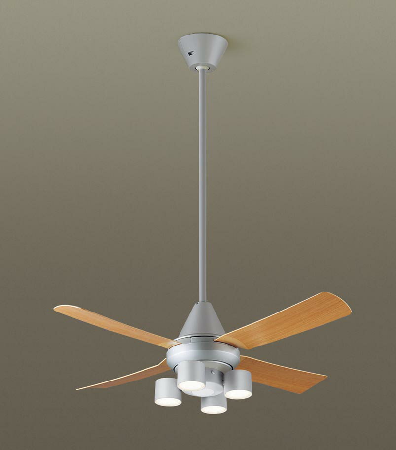 パナソニック シーリングファン 天井吊下型 直付ボルト取付専用 ACモータータイプ 電球色 60形電球4灯器具相当(ランプ付) 風量4段切替 リモコン付 XS9...