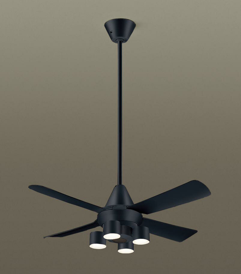 パナソニック シーリングファン 天井吊下型 直付ボルト取付専用 ACモータータイプ 電球色 60形電球4灯器具相当(ランプ付) 風量4段切替 リモコン付 XS9...