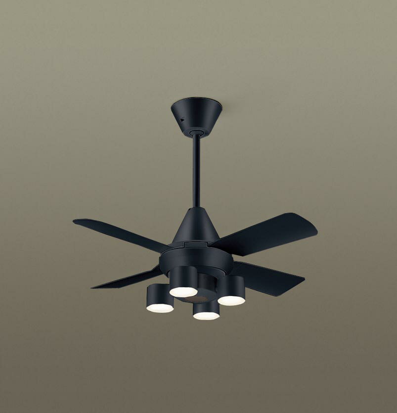 パナソニック シーリングファン 天井吊下型 直付ボルト取付専用 ACモータータイプ 電球色 60形電球4灯器具相当(ランプ付) 風量4段切替 リモコン付 XS9...