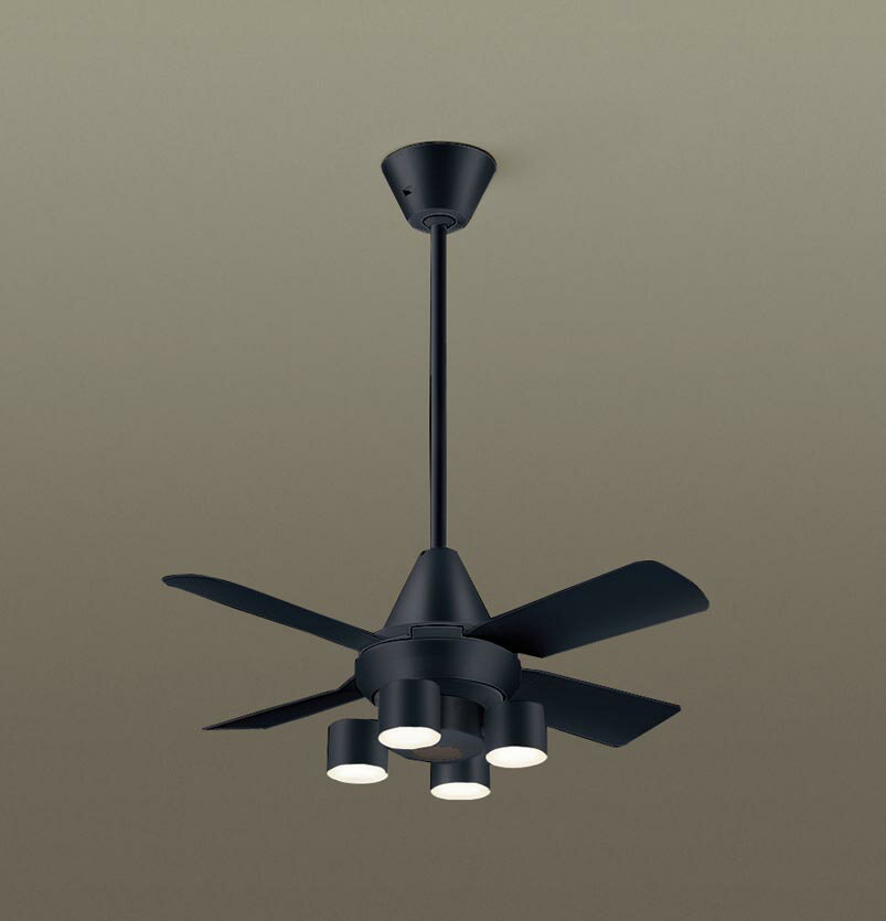 パナソニック シーリングファン 天井吊下型 直付ボルト取付専用 ACモータータイプ 電球色 60形電球4灯器具相当(ランプ付) 風量4段切替 リモコン付 XS9...