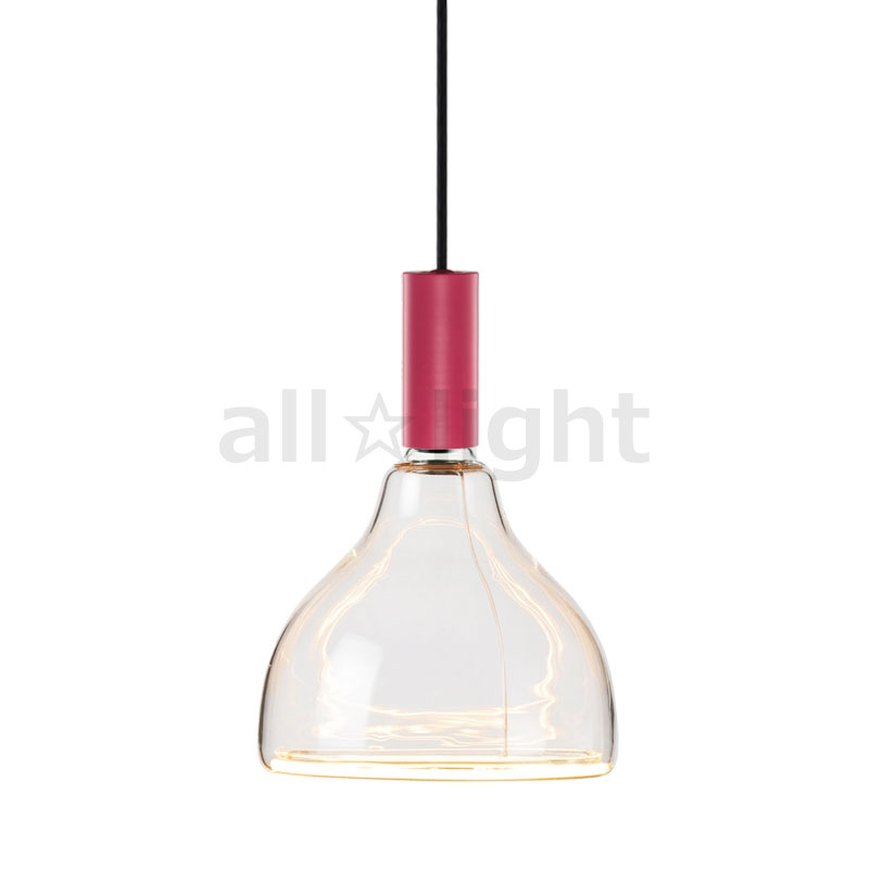 well lit　ウェルリット　ペンダントライト+LEDランプセット　SPIN PENDANT+AZURE　調光　引掛シーリング　全光束440lm　6W　電球色2200K　本体:PINK POSITIVE/ピンクポジティブ　LEDランプ:AZURE S-CURVE　SPINPENDANTPINKPOSITIVE+AZURESCURVE