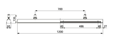 ☆TES　LIGHTING　配線ダクトレール用　LEDベースライト　リビアーノ　1200mmタイプ　色温度：5000K（昼白色相当）（LEDランプ付）　光束：4551lm　本体色：白　TFL8452W50