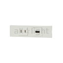 神保電器 NKシリーズ 家具・機器用コンセント+USBコンセント(Type-A)セット(什器用) ピュアホワイト(PW) KAG2605 ※受注生産品