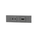 神保電器 NKシリーズ 家具・機器用コンセント+USBコンセント(Type-A)セット(什器用) シボ加工品 ソリッドグレー(SG) KAG2728 ※受注生産...