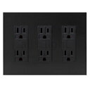 神保電器 NKシリーズ配線器具 埋込接地ダブルコンセント+3連用プレートセット 15A 125V ソフトブラック NKP3UF3SB+JECBN55GSB×3