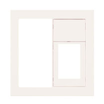 神保電器　J・WIDE SLIMシリーズ　スリムスクエア　スイッチ＋コンセント＋ブランクチップ　2連用　ピ..