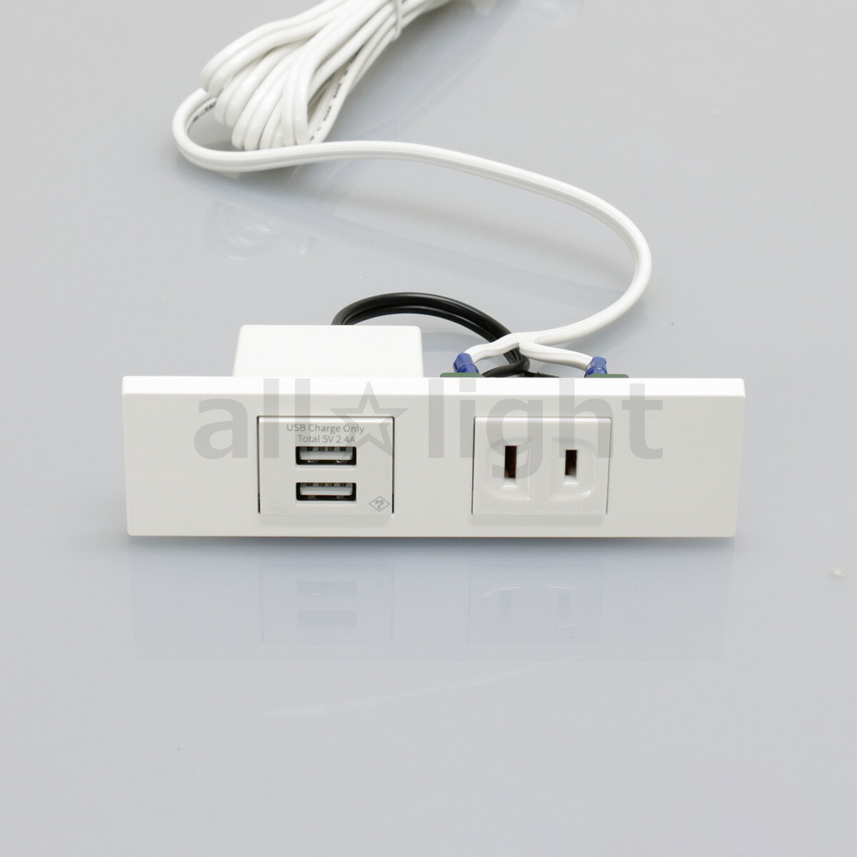 テクノパーツ　家具用コンセント(什器用)　USB付きコンセン