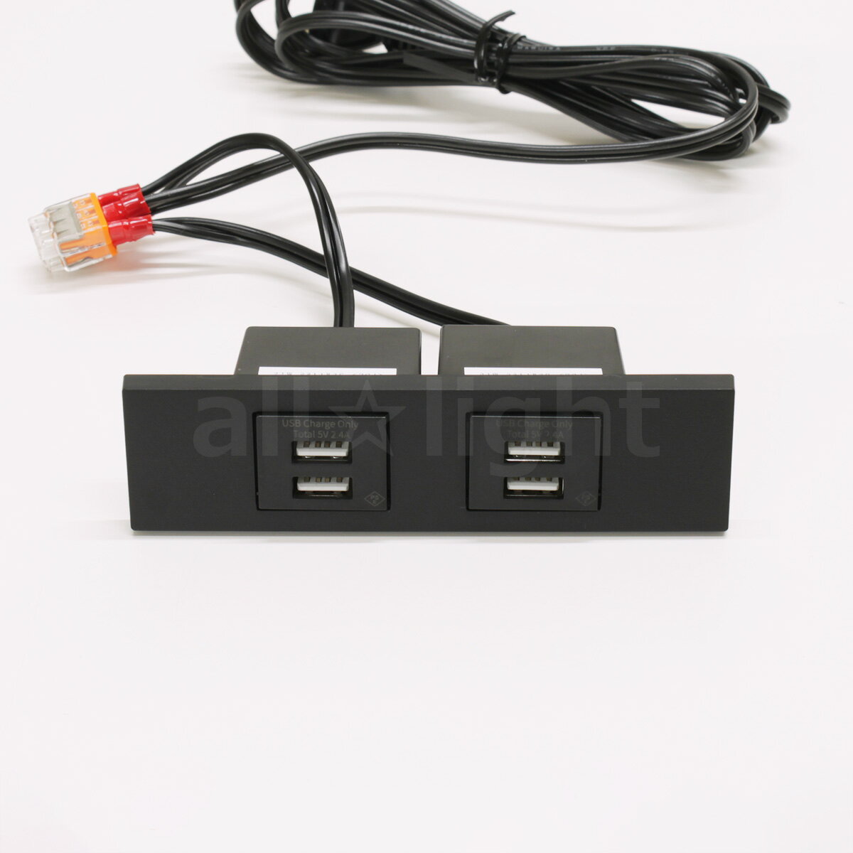 テクノパーツ 家具用コンセント(什器用) USB付きコンセント(USB4口) VFFコード1.95m USB5V2.4A ネジ止め式 フロストブラック コンセントプラグ プラグ付き 機器用 USB付き Type-A USB-A 四口 4個口 4コ口 4ヶ口 TPC202USB002X2FB