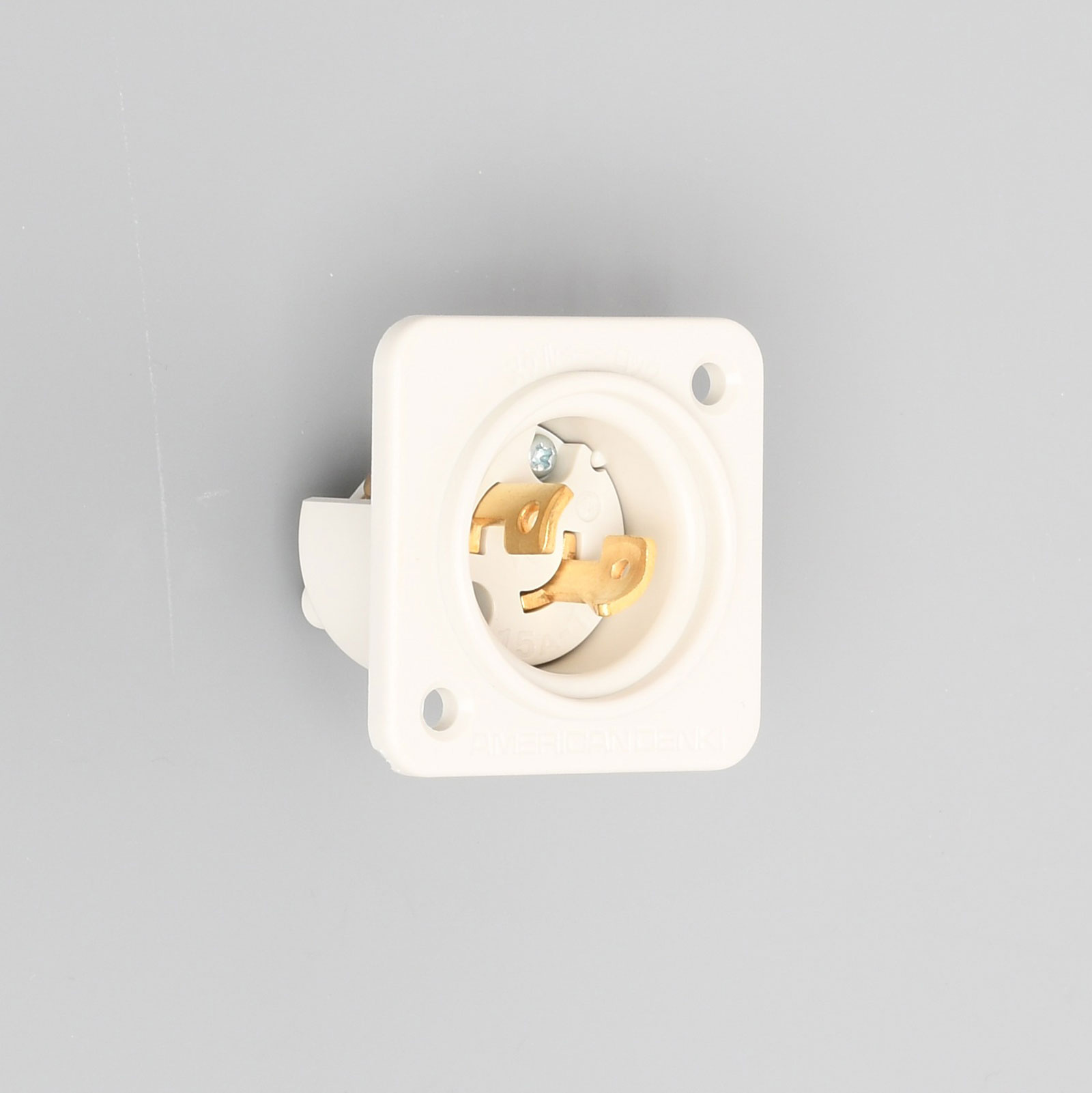 アメリカン電機　2P 15A 125V　引掛形フランジインレット(ナイロンケース)　2115N