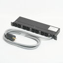 アメリカン電機 接地形2P 30A 250V (NEMA L6-30) 1Uコンセントバー 30A入力 IEC C-13×8ヶ口 HKC2910PT