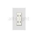 スガツネ LAMP クールメタルシリーズ 埋込ダブルコンセント(神保電器)+1連用プレートセット プレート:鋼 15A 125V ホワイト PXPES01WT+...
