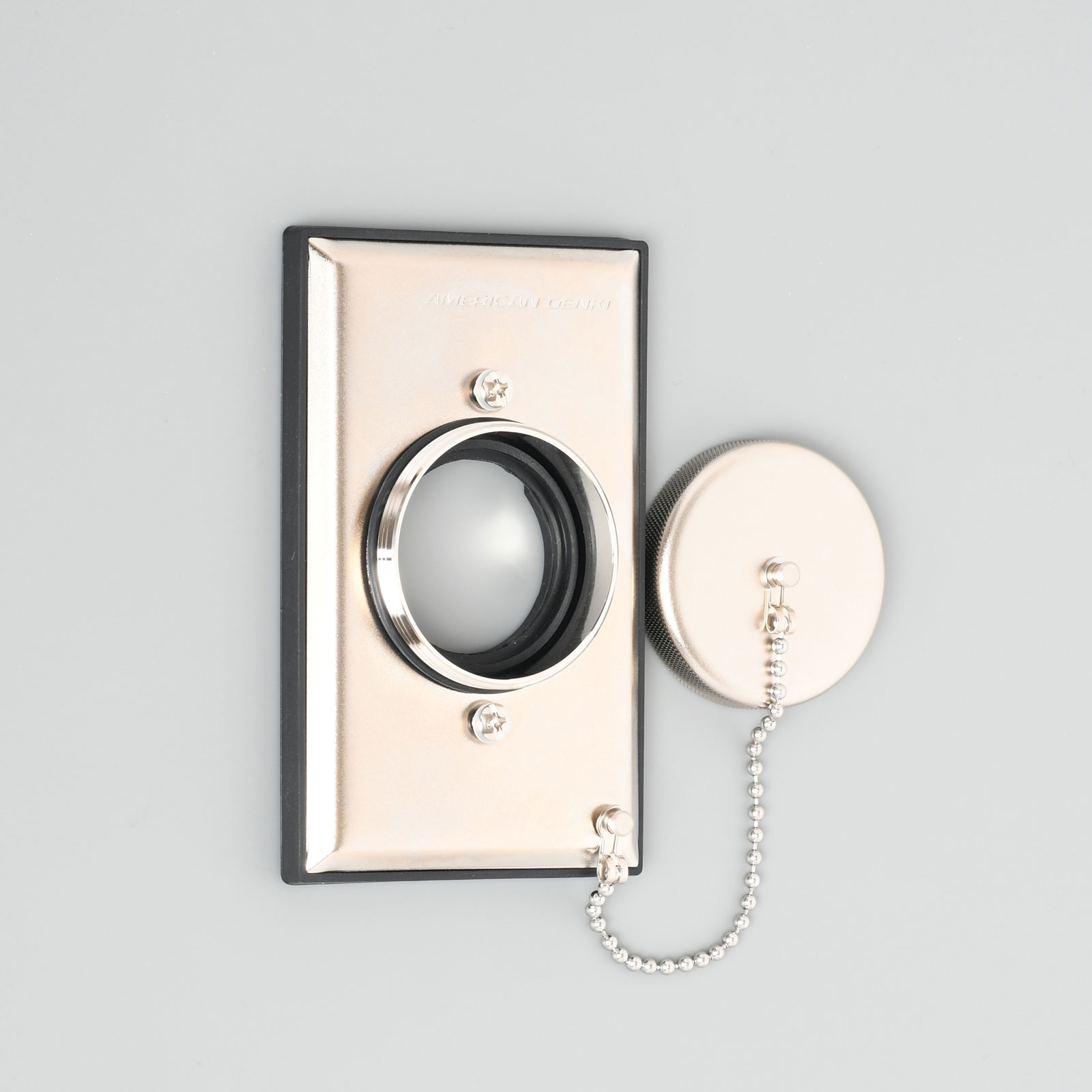 アメリカン電機　15A・20A 埋込コンセント1ヶ用(ボス径Φ34.5)　防水形プレート(耐じん・防噴流形)　W5012