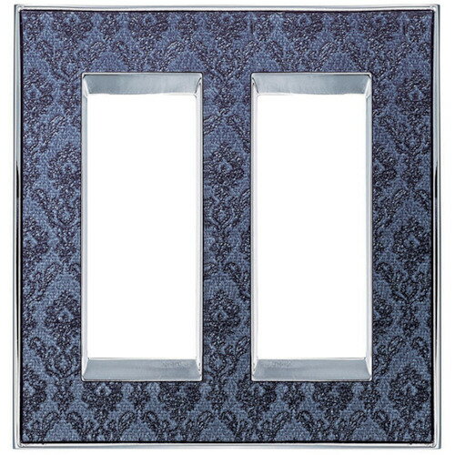 スガツネ LAMP ヴィンテージシリーズ スイッチ・コンセントプレート デコーノイアー/ブライトクローム 塩化ビニル樹脂/黄銅 2連用 3口 専用取付プラケット付属 PXPF0201321DNCB