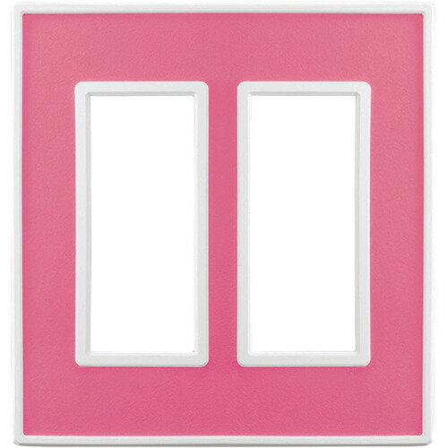 スガツネ　LAMP　フレックスホワイトシリーズ 　スイッチ・コンセントプレート　アクセントピンク　AES樹脂　2連用　3口　十字穴付皿小ねじM3.5×5付属　PXPFW02AP
