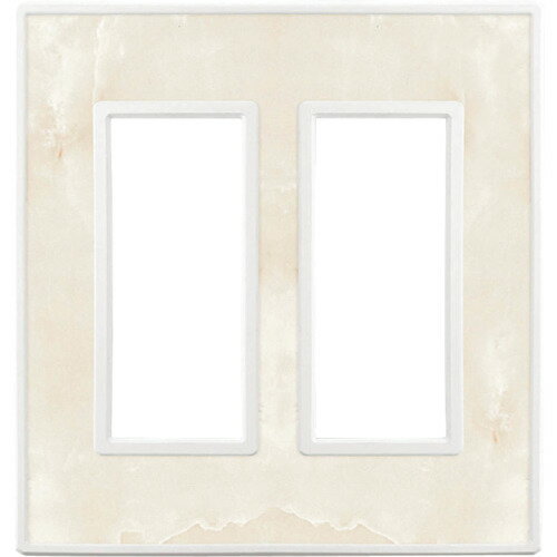 スガツネ LAMP フレックスホワイトシリーズ スイッチ・コンセントプレート 石目調ホワイト AES樹脂 1連用 3口 十字穴付皿小ねじM3.5×5付属 PXPFW02SW