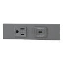 神保電器 NKシリーズ 家具・機器用接地コンセント+USBコンセント(Type-C)セット(什器用) PD充電最大18Wまで ソリッドグレー(SG) KAG2630 ※受注生産品|詳細画像