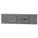 神保電器 NKシリーズ 家具・機器用扉付コンセント+USBコンセント(Type-C)セット(什器用) PD充電最大18Wまで ソリッドグレー(SG) KAG26...