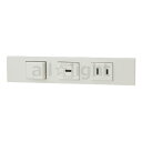 神保電器 NKシリーズ 家具・機器用3路スイッチ+USBコンセント(Type-C)+コンセントセット(什器用) PD充電最大18Wまで ピュアホワイト(PW) ...