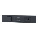 神保電器 NKシリーズ 家具・機器用3路スイッチ+USBコンセント(Type-C)+コンセントセット(什器用) PD充電最大18Wまで ソフトブラック(SB) ...