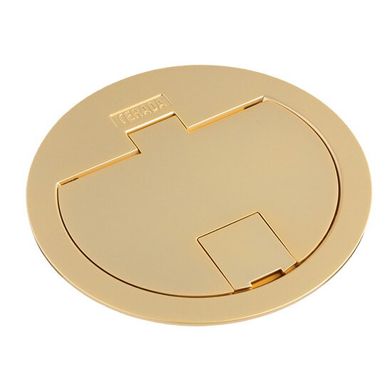 TERADA　フロアコンセント　テラコン　プラグ収納コンセント　LWY8 通線プレート(ゴールド)　LWY800GD