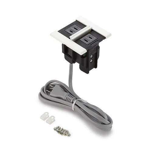 スガツネ　LAMP　デスクトップマルチタップ　DMS型　2口　屋内用　電源コンセント付タイプ　電源+電源　カバー付　AC125V　15A　最大容量：1500W　工事不要　ホワイト　DMSPPWT