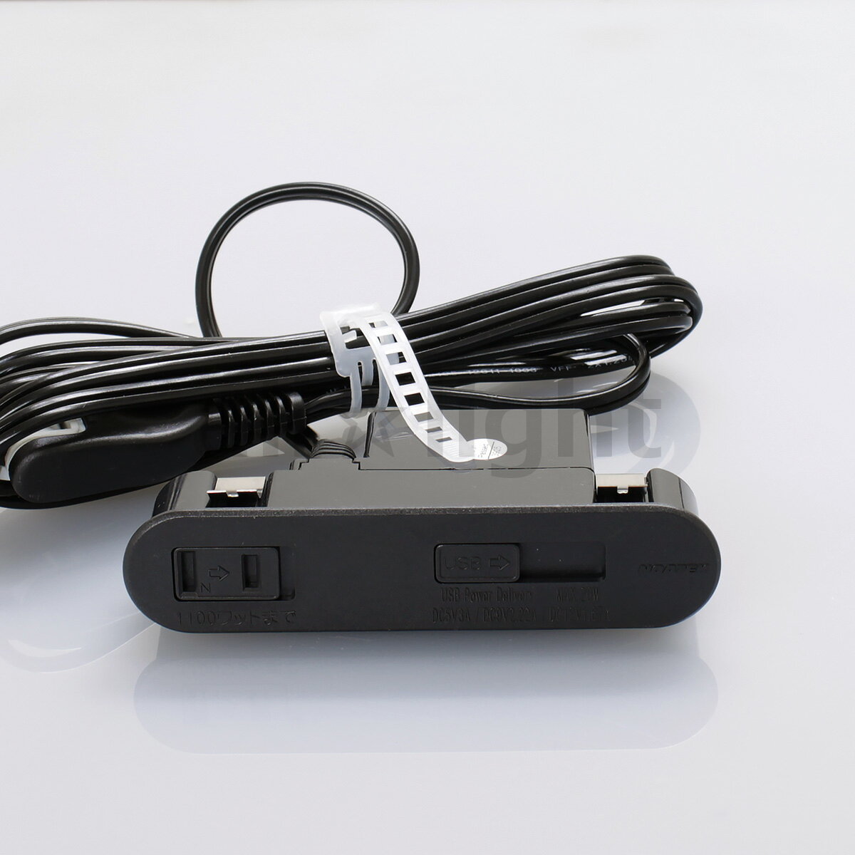 ノア　家具用コンセント（什器用）　1ヶ口スライドコンセント　TypeC/PD機能付きUSBコンセント　黒　VF..