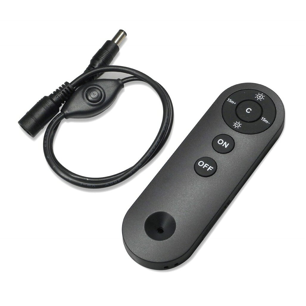 ノア　DC12V　電波式リモコンスイッチ　家具用スイッチ（什器用）　黒　コード長電源側：140mm 照明側：140mm　DCジャック、DCプラグ付　定格12V3A　NS1281