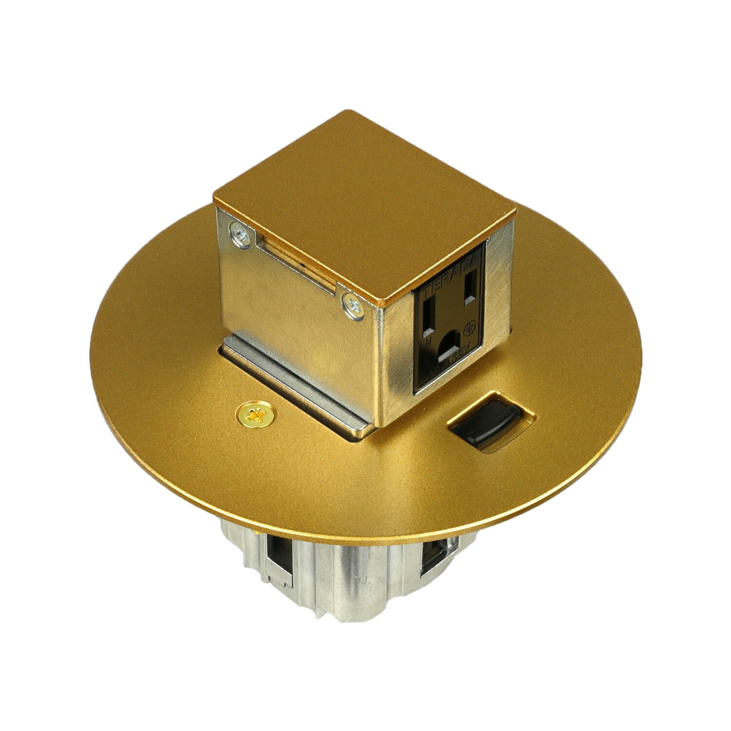 TERADA　フロアコンセント　テラコン　上下動コンセント　TFB502シリーズ　二つ穴直付タイプ　電源接地..