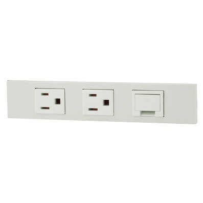 神保電器　NKシリーズ　家具・機器用接地コンセント＋接地コンセント＋アースターミナルセット（什器用）　シボ加工品　3口　ピュアホワイト（PW）　KAG3736 ※受注生産品