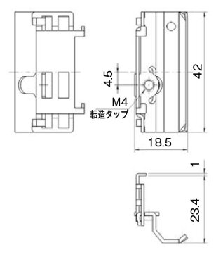 ☆神保電器　はさみ金具　厚壁用　6〜18mm　上下取付　［2個入り］　BH18