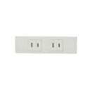 神保電器 NKシリーズ 家具・機器用コンセントセット(什器用) 2口 ピュアホワイト(PW) KAG2500 ※受注生産品