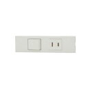神保電器 NKシリーズ 家具・機器用4路スイッチ+コンセントセット(什器用) ピュアホワイト(PW) KAG2518 ※受注生産品