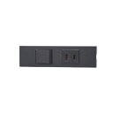 神保電器 NKシリーズ 家具・機器用4路スイッチ+コンセントセット(什器用) ソフトブラック(SB) KAG2520 ※受注生産品