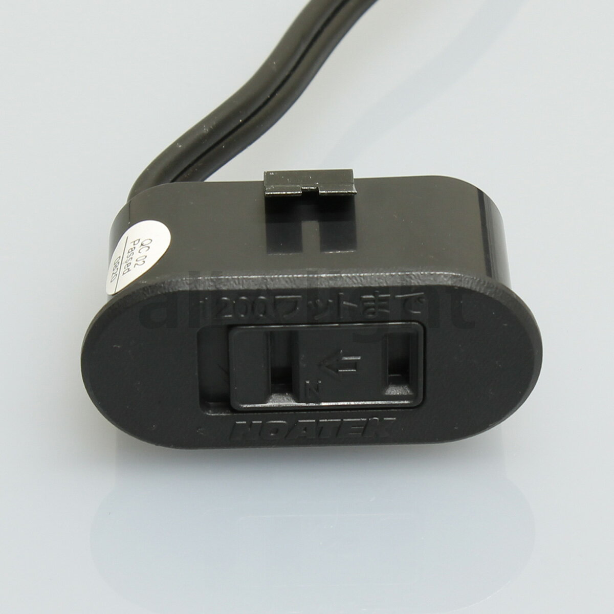 ノア　家具用コンセント（什器用）　1ヶ口スライドコンセント　黒　VFFコード2m　ワンタッチ式　1200Wまで　NC1225黒