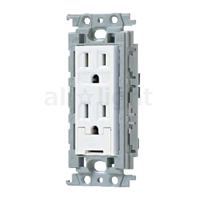 パナソニック　コスモシリーズワイド21　埋込アースターミナル付接地ダブルコンセント　絶縁枠　15A　125V　ホワイト　WTF113248W