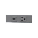 神保電器 NKシリーズ 家具・機器用USBコンセント(Type-A)+接地コンセントセット(什器用) シボ加工品 ソリッドグレー(SG) KAG2737 ※受注...