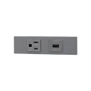 神保電器 NKシリーズ 家具・機器用接地コンセント+USBコンセント(Type-A)セット(什器用) ソリッドグレー(SG) KAG2612 ※受注生産品