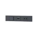 神保電器 NKシリーズ 家具・機器用3路スイッチ+USBコンセント(Type-A)+コンセントセット(什器用) シボ加工品 ソフトブラック(SB) KAG372...