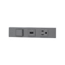 神保電器 NKシリーズ 家具・機器用3路スイッチ+USBコンセント(Type-A)+接地コンセントセット(什器用) ソリッドグレー(SG) KAG3582 ※受...