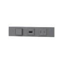 神保電器 NKシリーズ 家具・機器用3路スイッチ+USBコンセント(Type-A)+扉付コンセントセット(什器用) ソリッドグレー(SG) KAG3585 ※受...
