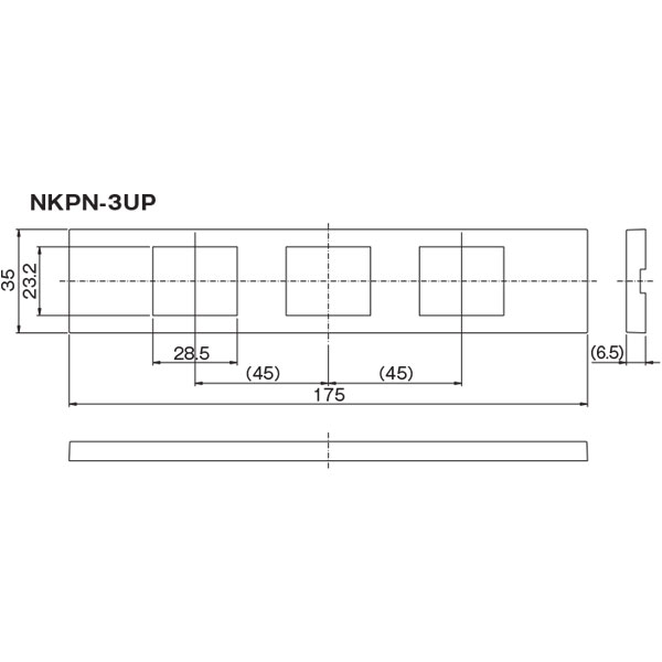 神保電器　家具・機器用プレート（什器用）　3口　チョコ　SLPN3UPC 2