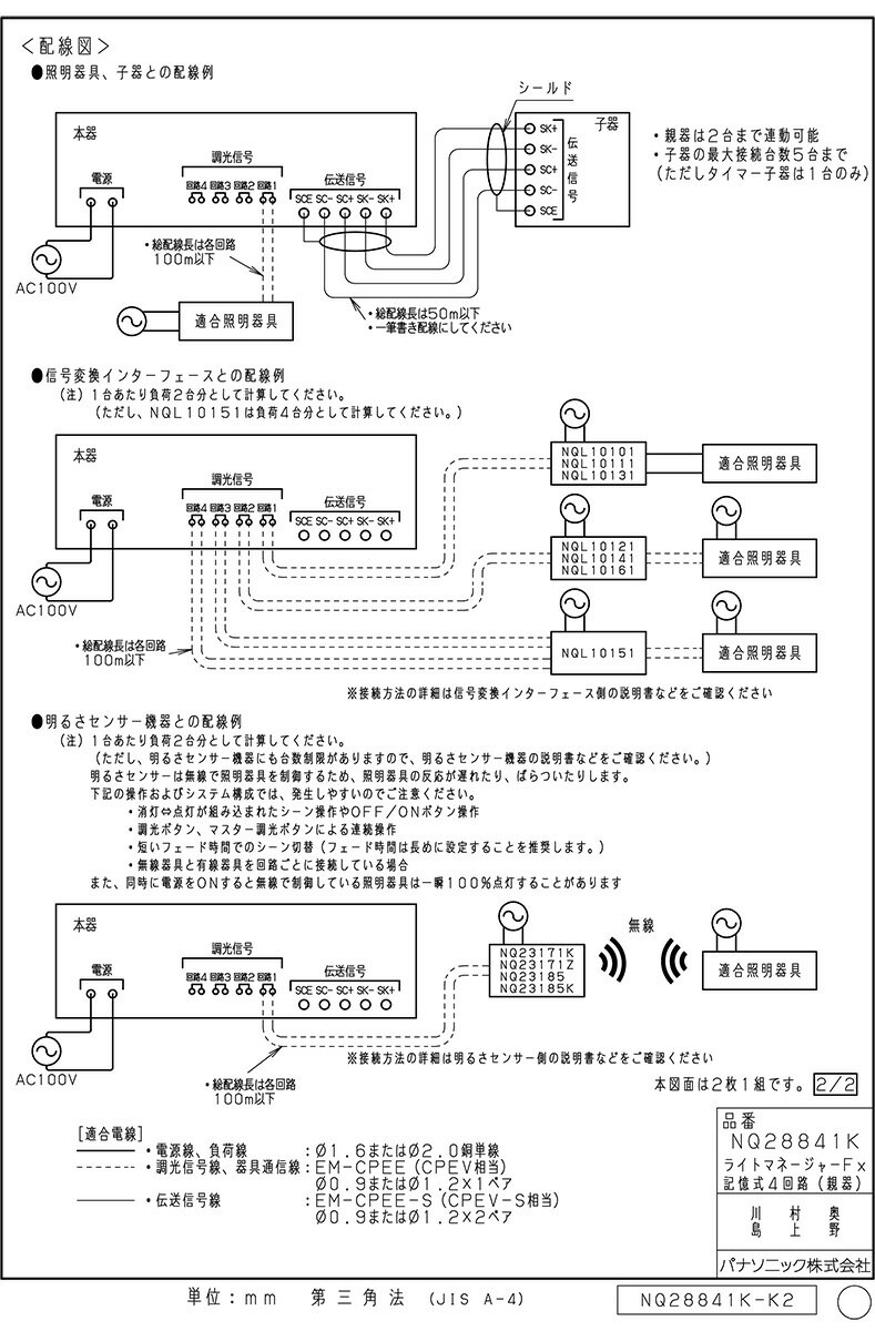 �ѥʥ��˥å����饤�ȥ���ȥ����롡�饤�ȥޥ͡����㡼Fx�����Ρ�������4��ϩ�ƴ�ʿƵ��ˡ����������AC100V��NQ28841K
