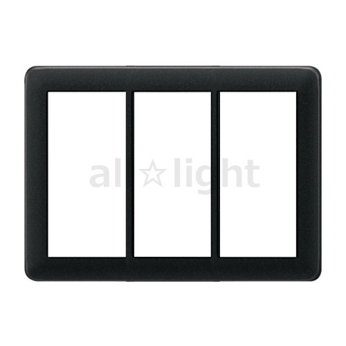 神保電器　J・WIDE SLIMシリーズ　スリムメタリック　スイッチプレート　3連用　メタリックブラック　N..